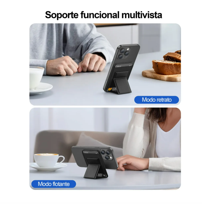 Foto 3 | Tarjetero Cartera Magnética Piel Magsafe Soporte Para Iphone