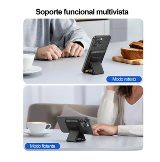 Foto 3 | Tarjetero Cartera Magnética Piel Magsafe Soporte Para Iphone