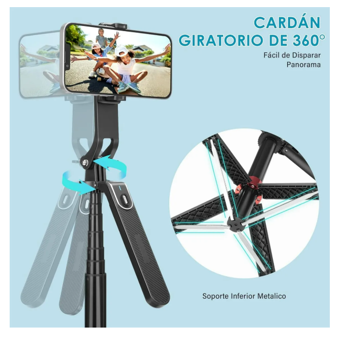 Foto 4 pulgar | 1.8 M Tripie Para Selfie Stick Portátil Para Telefono Celula