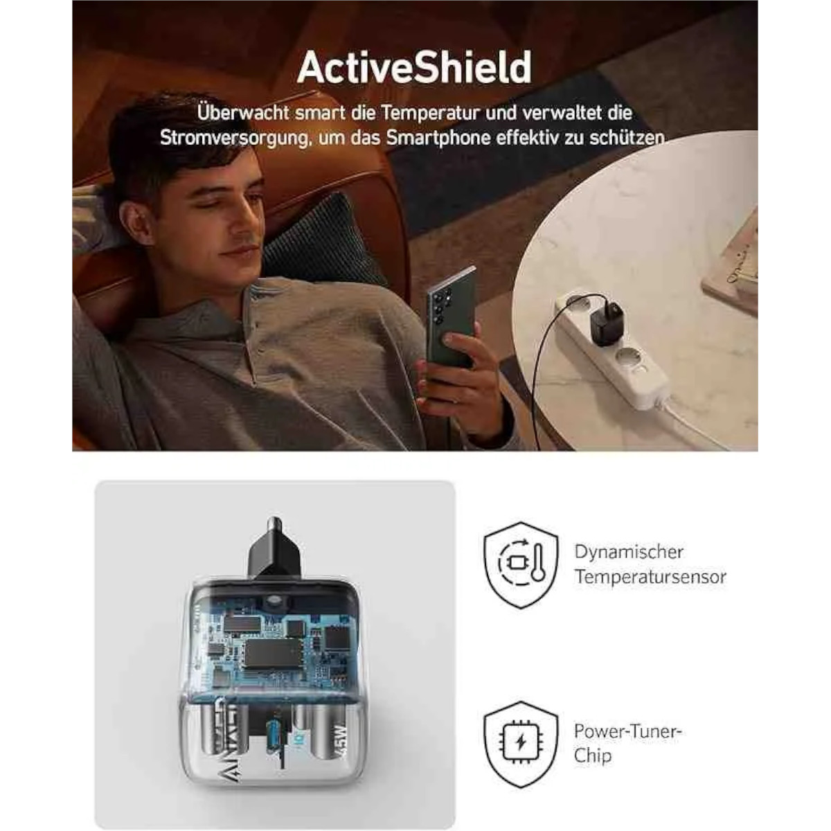 Foto 6 pulgar | Adaptador de Corriente con Entrada USB-C Anker 45w