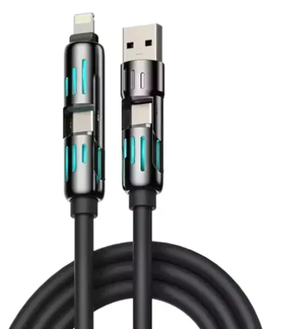 Foto 2 pulgar | Cable Xtellar 4 En 1 Usb Tipo C Carga Para Iphone Huawei 1.2m(negro)