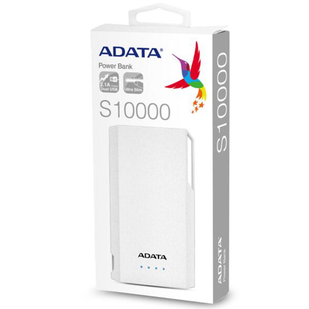 Foto 5 | Power Bank Adata 10000 mAh S10000 Batería Portátil 2 USB Tipo A 5V color Blanco