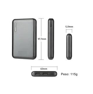 Foto 2 | Batería Portátil 5000mah 2.1a Ultra Mini Eo Safe Imports Esi-358 Negro