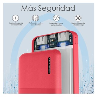 Foto 2 | Batería Portátil 5000mah 2.1a Ultra Mini Eo Safe Imports Esi-358 Rojo