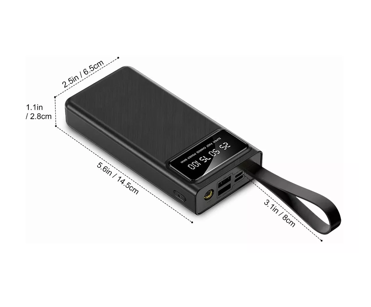 Foto 6 pulgar | Power Bank Portátil Belug 30000mah Dual Puerto Con Linterna color Negro