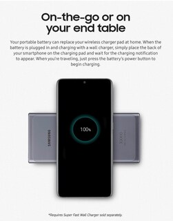 Foto 3 | Samsung 10,000 Mah Super Fast 25w Portable Wireless Charger Charger Battery Pack Usb-c, Silver (us Version With W