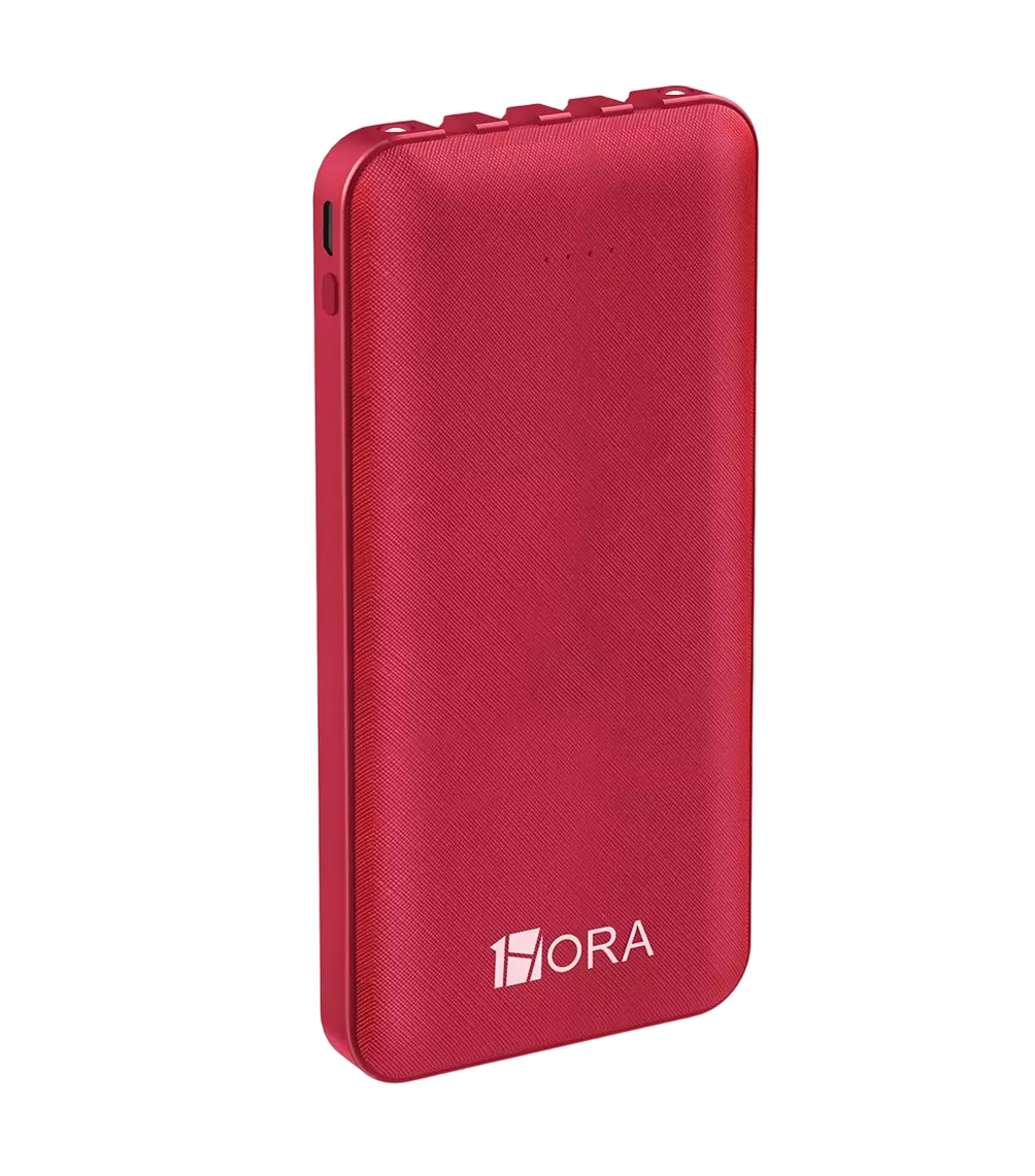 Bateria Portátil Con 4 Cables Micro Usb / V8 Ip Tipo C, Power Bank 10000mah Carga Rápida Rojo