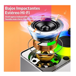 Foto 3 | Bocina Bluetooth Portátil Con Soporte Para Celular Y Carga