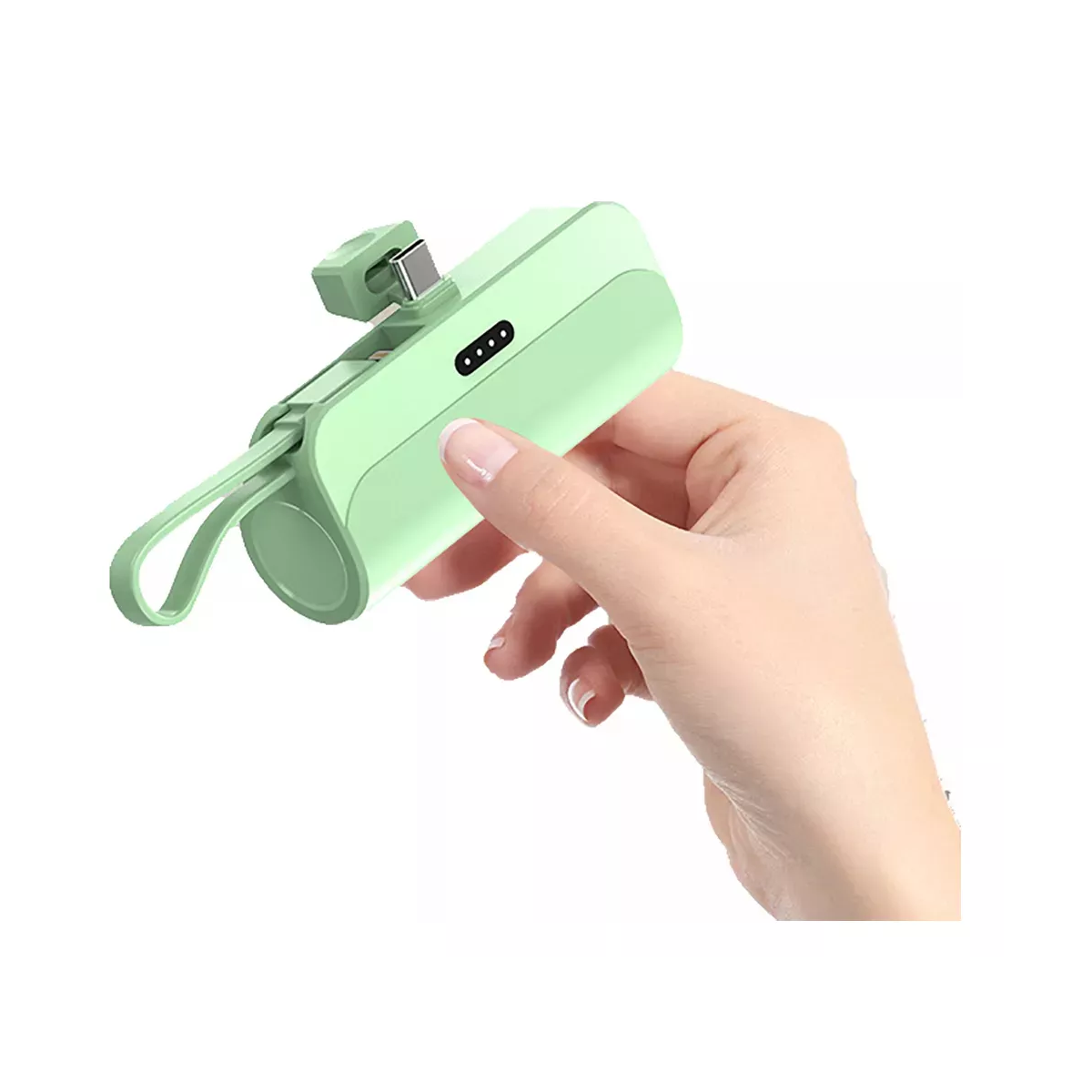 Foto 4 pulgar | Batería Externa Para Iphone Y Android 2 En 1 De 5000 Mah Verde