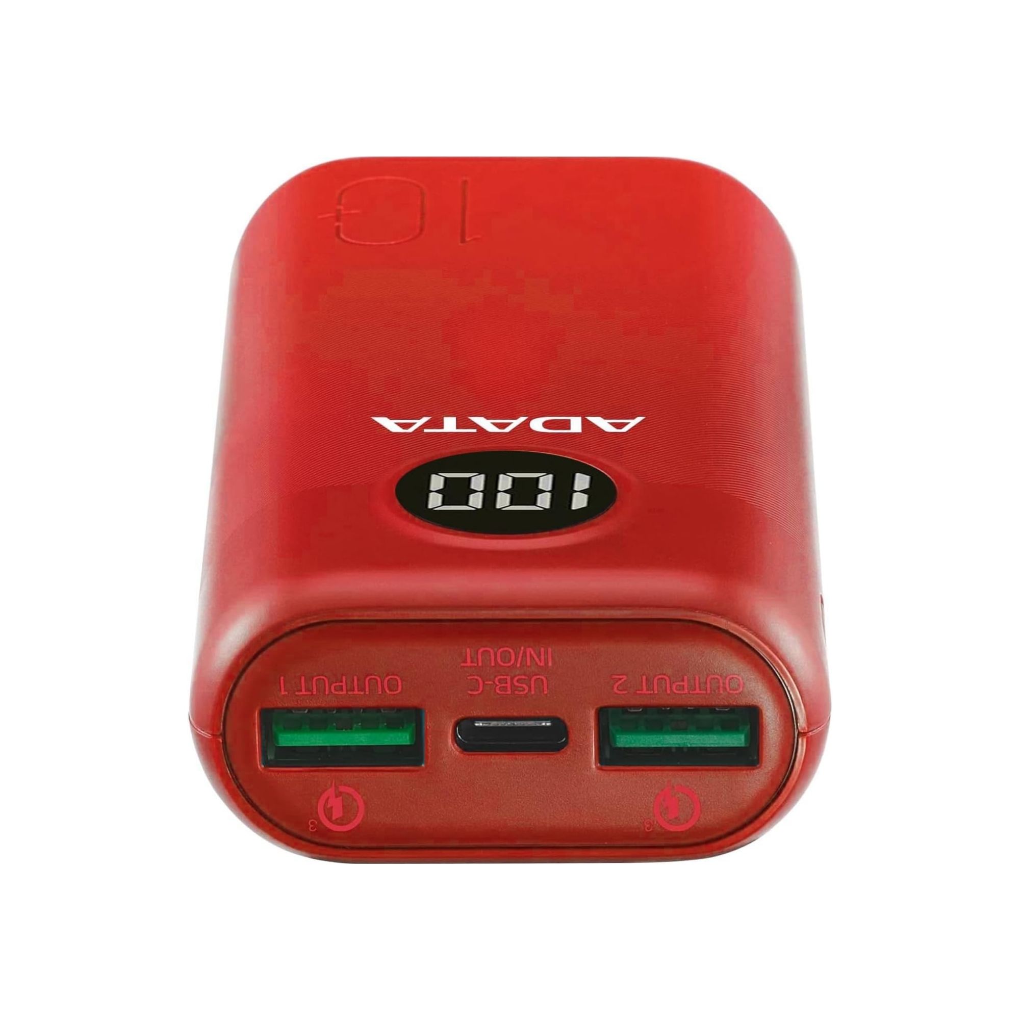 Foto 3 pulgar | Batería Portátil Adata P10000qcd De 10,000 Mah, Usb-a, Usb-c, Rojo