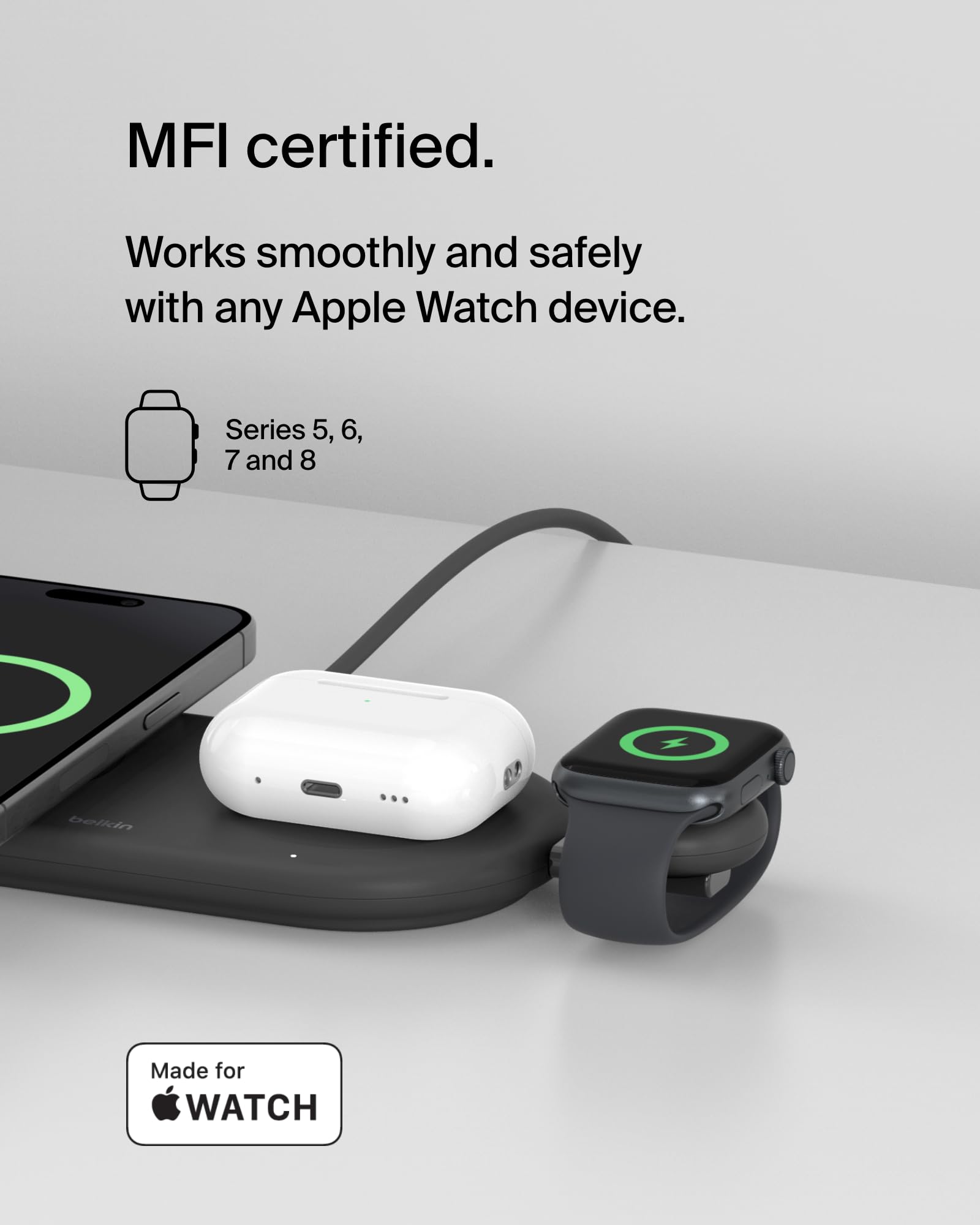 Foto 2 | Cargador Portátil Usb-c Para Apple Watch Belkin Boostcharge Negro - Venta Internacional.