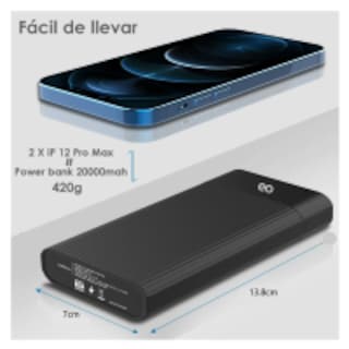 Foto 3 | Batería Portátil 20000mah Carga Rápida Eo Safe Imports Esi-2027-1 Negro