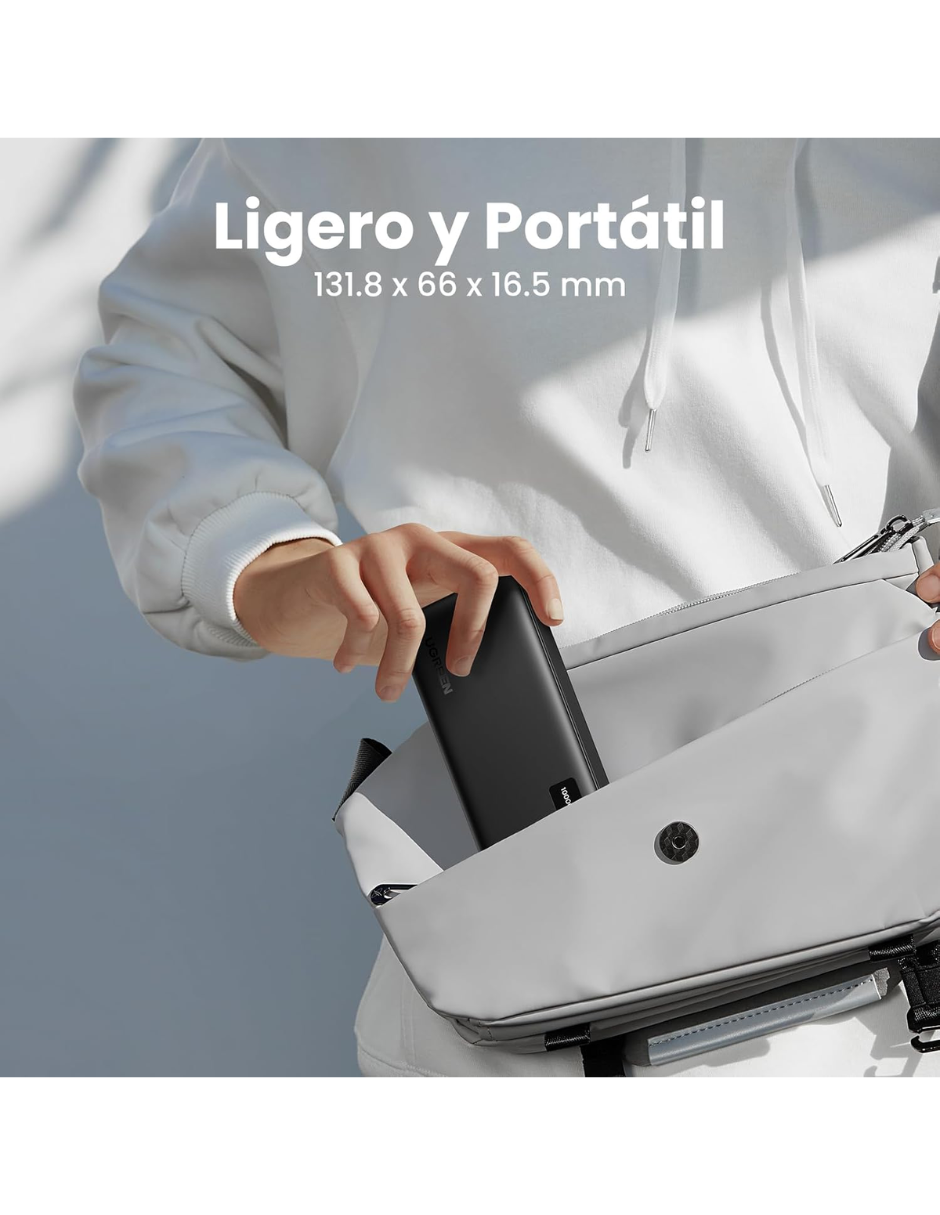 Foto 8 pulgar | Batería Portatil 10,000mah Pb311 Ugreen Usb C 20w Pantalla Led Negro