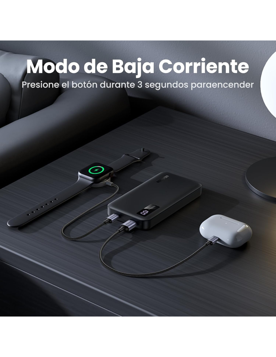 Foto 9 pulgar | Batería Portatil 10,000mah Pb311 Ugreen Usb C 20w Pantalla Led Negro