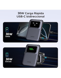 Foto 4 | Batería Portatil Magsafe 7.5w Mini 10,000mah Ugreen Con Pantalla Tft Gris