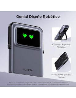 Foto 5 | Batería Portatil Magsafe 7.5w Mini 10,000mah Ugreen Con Pantalla Tft Gris