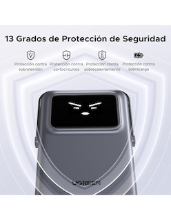 Foto 7 | Batería Portatil Magsafe 7.5w Mini 10,000mah Ugreen Con Pantalla Tft Gris