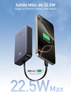 Foto 3 | Batería Portatil 20000mah Ugreen Nexode Pb505 Pd 20w Gris