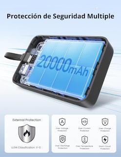 Foto 5 | Batería Portatil 20000mah Ugreen Nexode Pb505 Pd 20w Gris