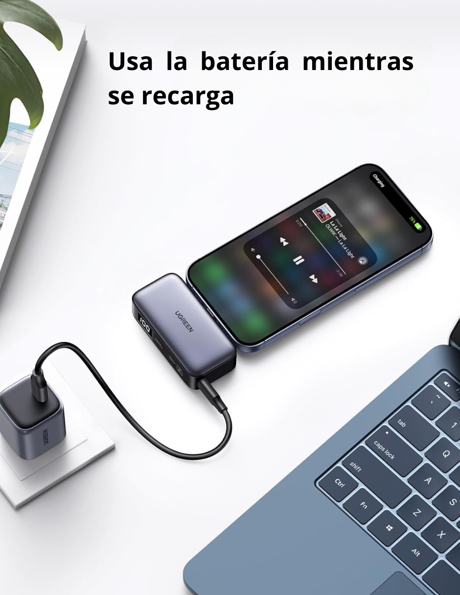 Foto 7 pulgar | Batería Portatil 5000mah Tipo C Ugreen 22.5w Powerbank Con Pantalla Led