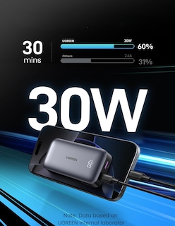Foto 2 | Batería Portatil 10,000mah Pb761 Ugreen Usb C Carga Rápida 30w Negro
