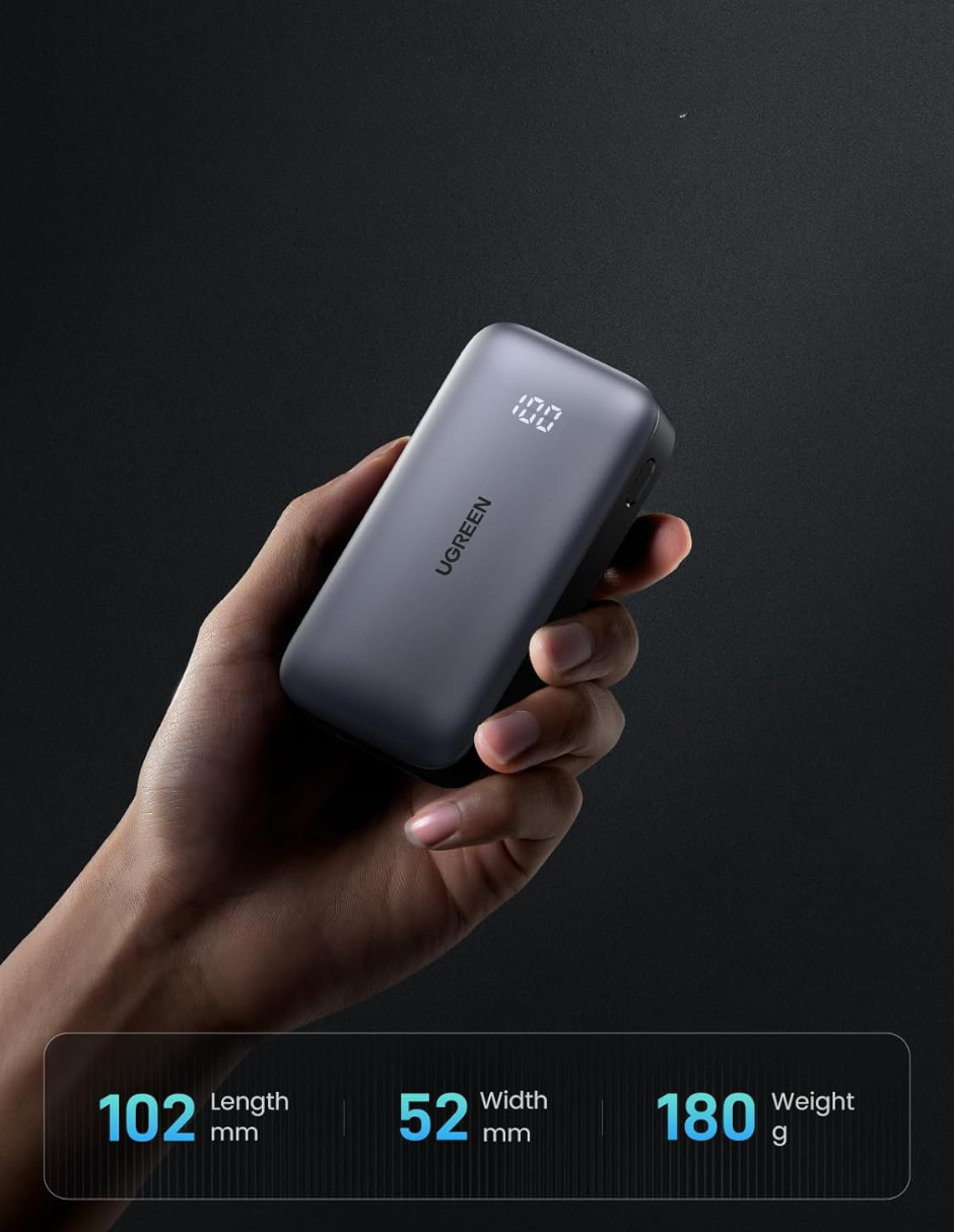 Foto 5 | Batería Portatil 10,000mah Pb761 Ugreen Usb C Carga Rápida 30w  Negro