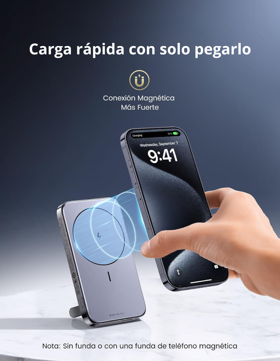 Foto 4 pulgar | Batería Portatil Magsafe10,000mah Ugreen 20w Con Soporte Gris