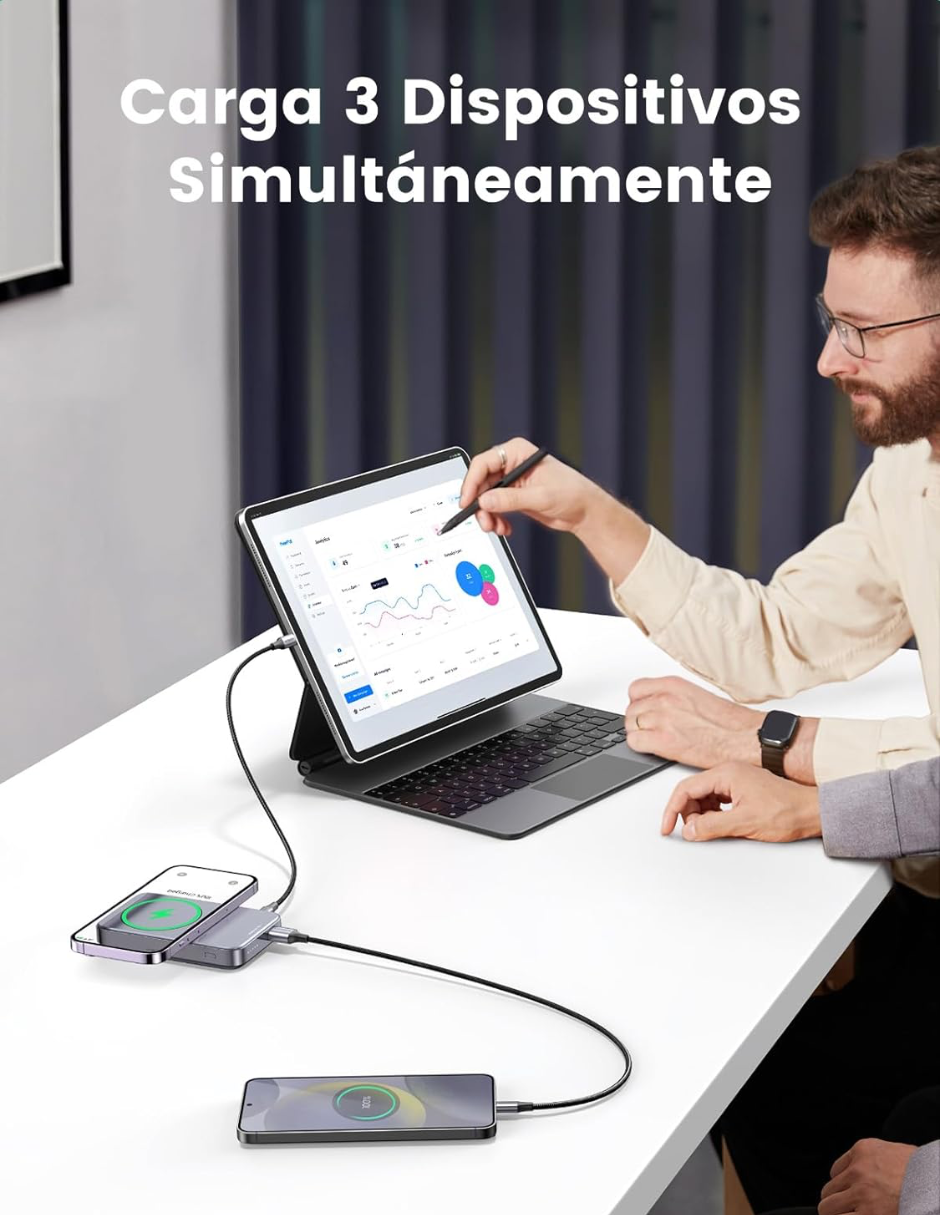Foto 5 | Batería Portatil Magsafe10,000mah Ugreen 20w Con Soporte Gris