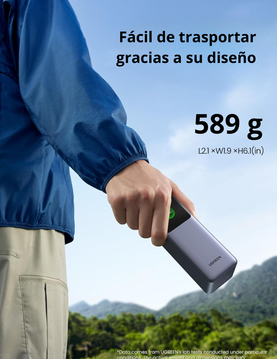 Foto 6 | Batería Portatil Nexode 25,000 Mah Ugreen 200w Pantalla Digital Gris