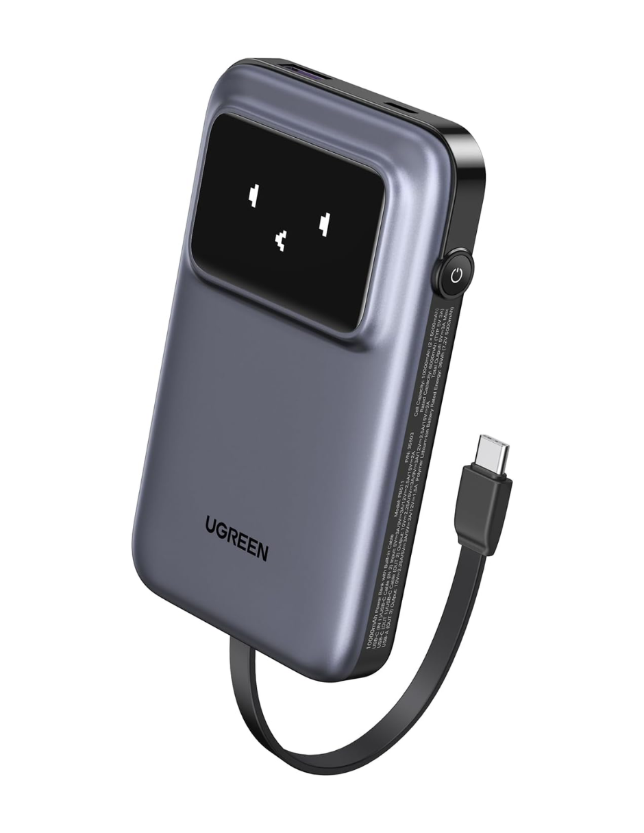 Foto 1 | Batería Portatil 10,000mah Ugreen Usb C Robot 30w Pantalla Tft Gris