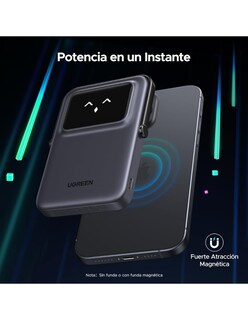 Foto 3 | Batería Portatil Magsafe Mini 5000mah Ugreen 20w Con Pantalla Tft Gris