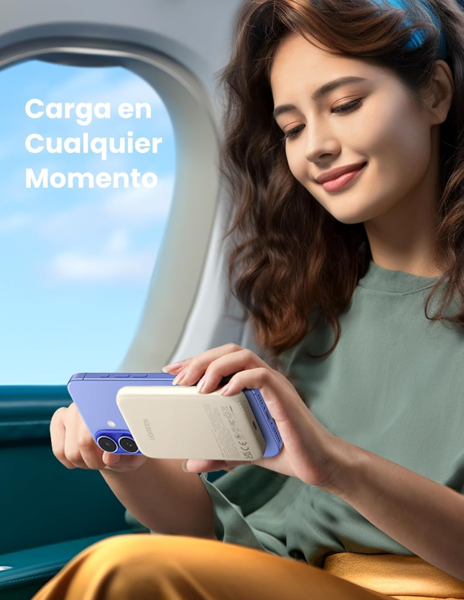 Foto 7 | Batería Portatil Magsafe Mini 5000mah Ugreen Usb C 15w Blanco