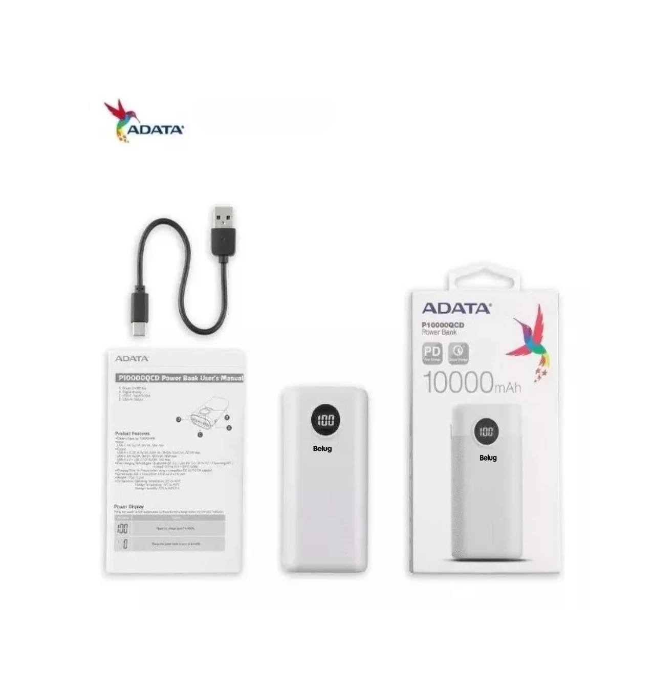 Foto 4 pulgar | Power Bank Pt100 Batería Portátil Celulares 10000ma /k Belug Color Blanco