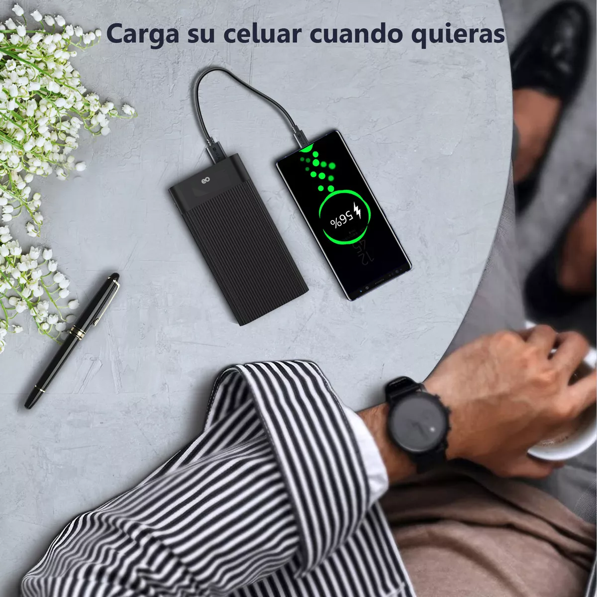 Foto 3 pulgar | Batería Portátil 20000mah 2.1a Carga Rápida Eo Safe Imports Esi-6512-1 Negro