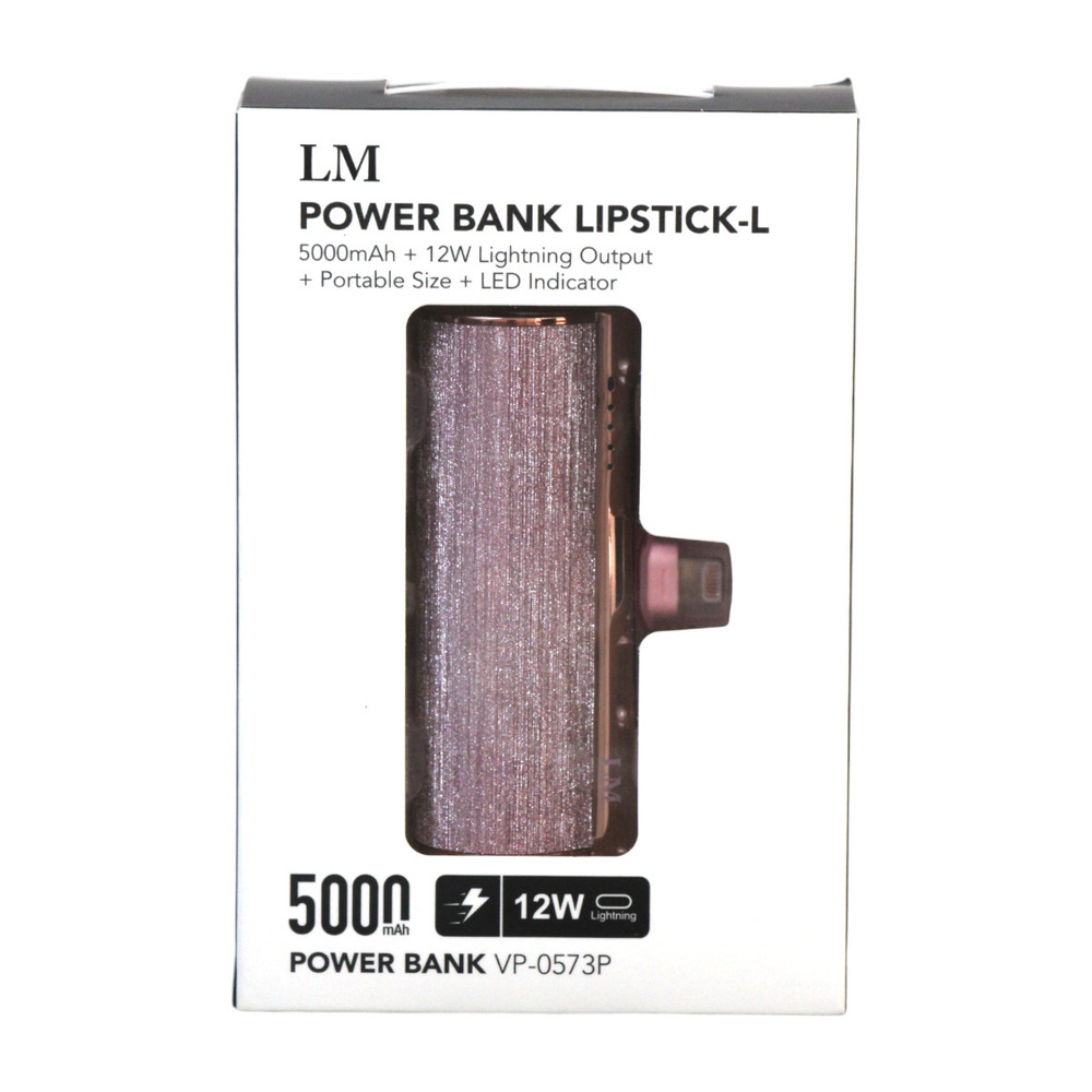 Foto 6 pulgar | Batería Portátil Lm 5000 Mah Vp-0573-1 Salida  Lightning Color Rosa