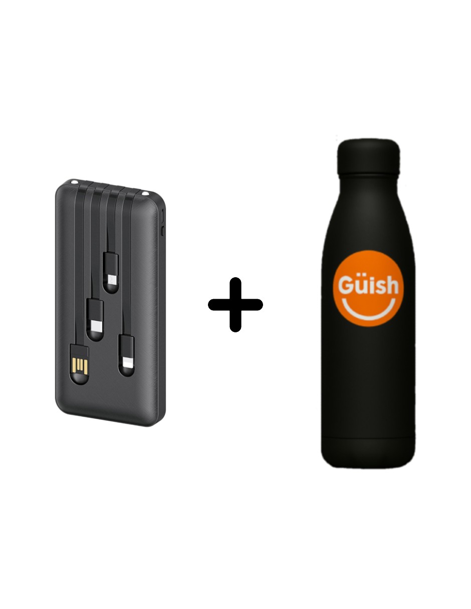 Foto 2 pulgar | Power Bank Portátil 10000mah + Gratis Termo Güish De Regalo