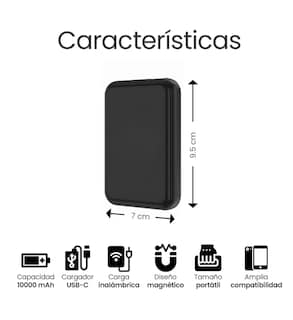 Foto 6 | Power Bank Batería Magnética Portátil 10000 Mah Carga Rápida