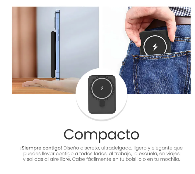 Foto 5 | Power Bank Batería Magnética Portátil 5000 Mah Carga Rápida