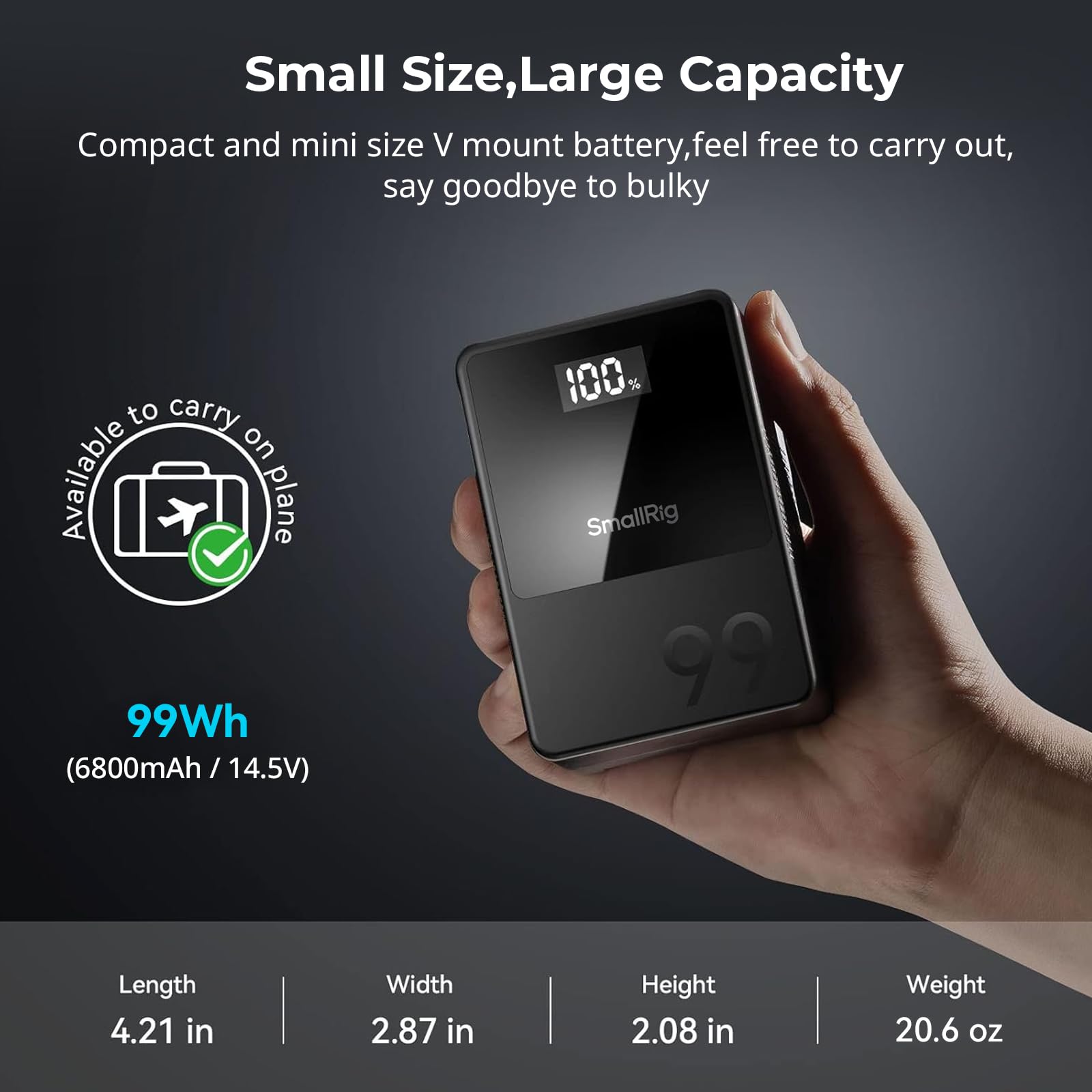Foto 6 pulgar | Batería V-mount Smallrig Vb99 99 Wh/6800 Mah Con Pd Usb-c De 100 W - Venta Internacional.