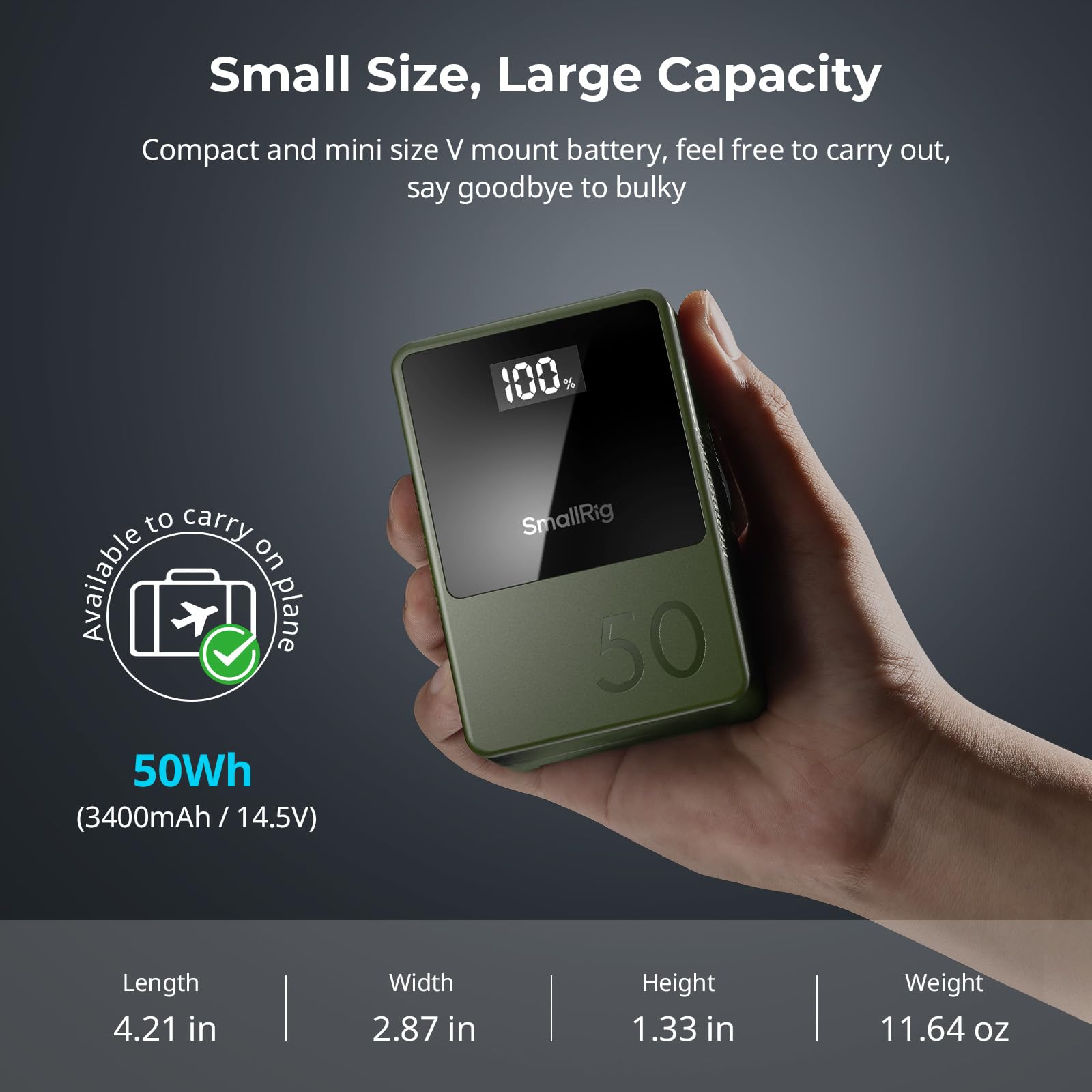 Foto 5 | Batería De Montaje En V Smallrig Vb50 Verde De 50 Wh/3400 Mah Con 45 W - Venta Internacional.