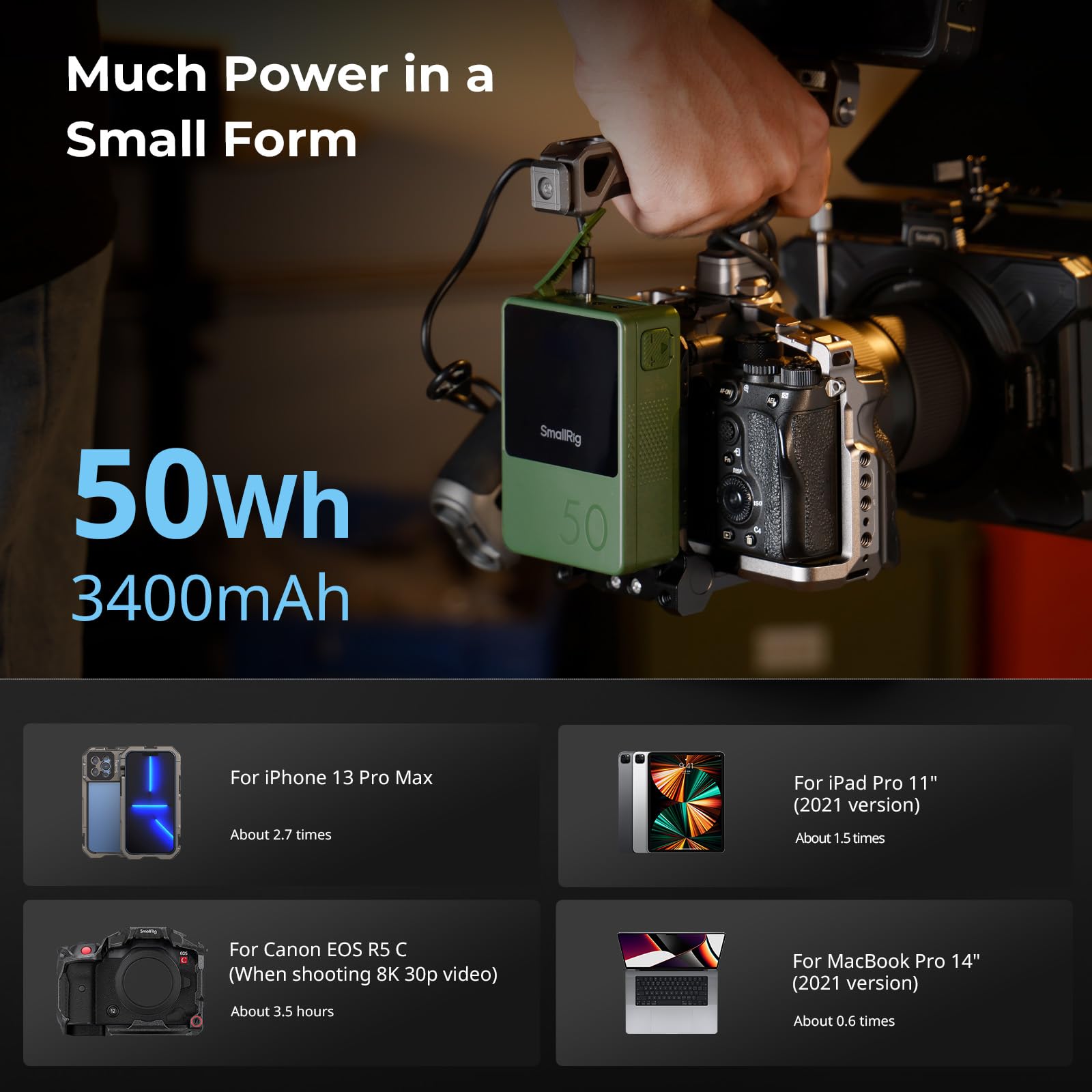 Foto 7 | Batería De Montaje En V Smallrig Vb50 Verde De 50 Wh/3400 Mah Con 45 W - Venta Internacional.