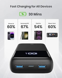 Foto 4 | Xtellar Power Bank Batería Portátil 26800mah, Pd22.5w Carga Super Rápida,pila Protatil De 3 Salidas Accesorios Par
