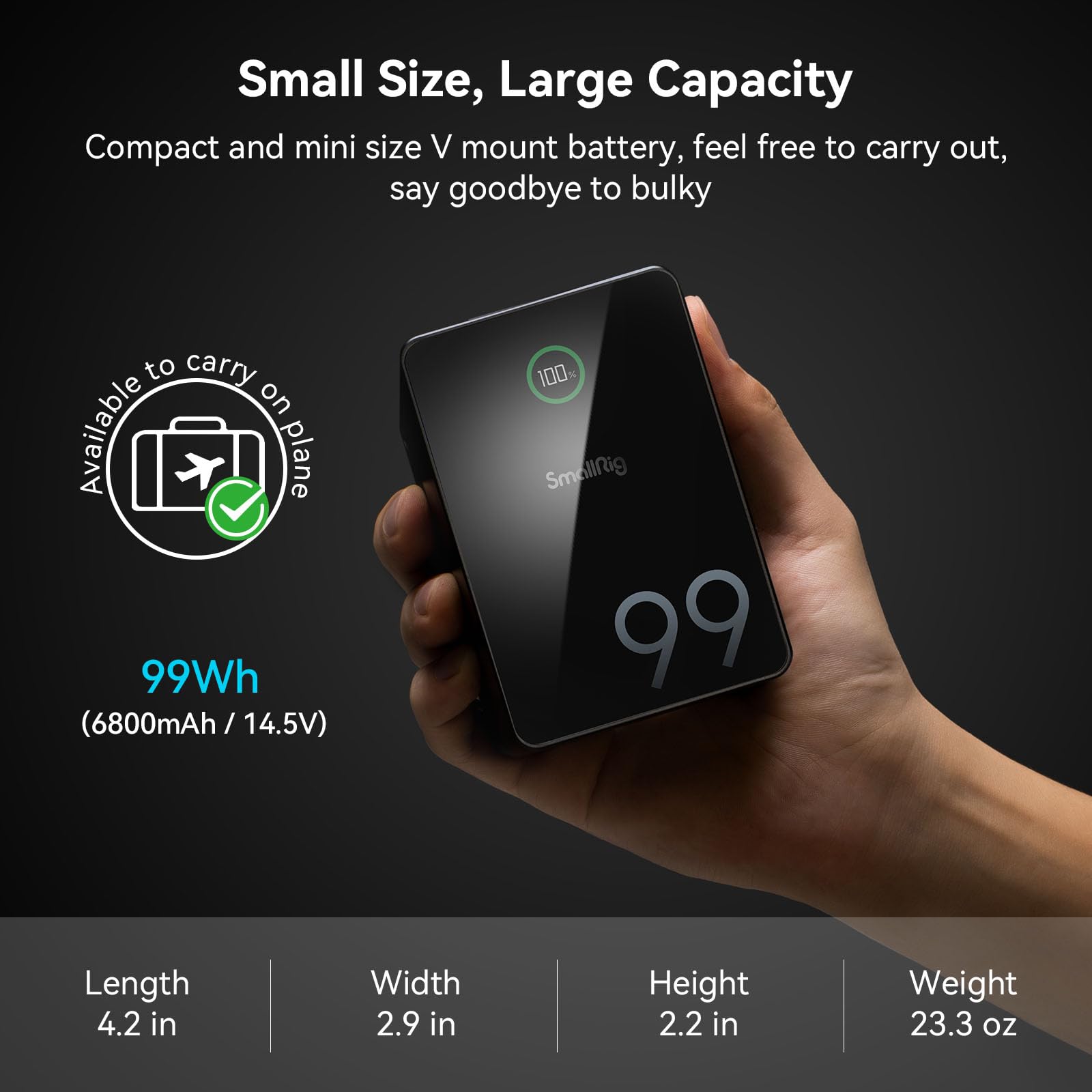 Foto 7 pulgar | Batería De Montaje En V Smallrig Vb99 Pro 99 Wh 6800 Mah Con Pd De 100 W - Venta Internacional.