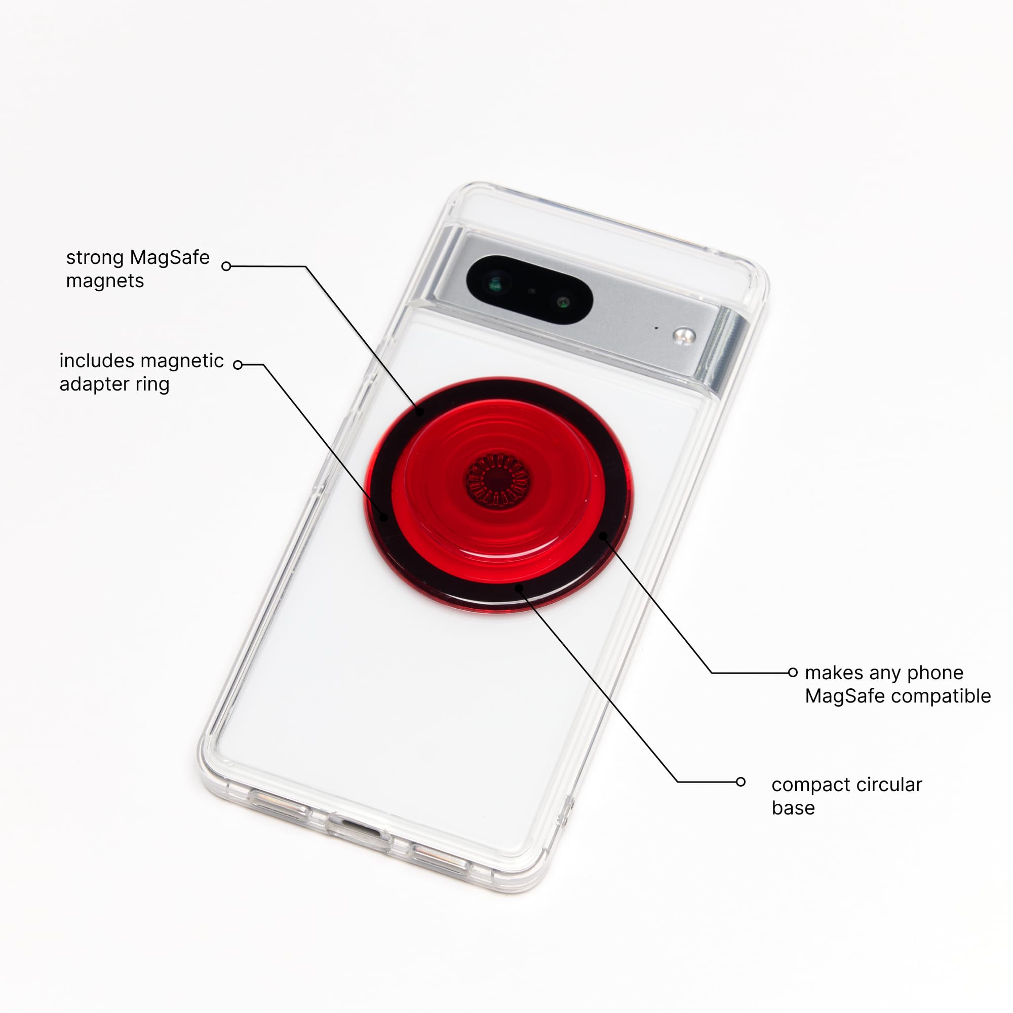 Foto 3 pulgar | Phone Grip Popsockets Compatibles Con Magsafe, Color Rojo Peligroso - Venta Internacional.