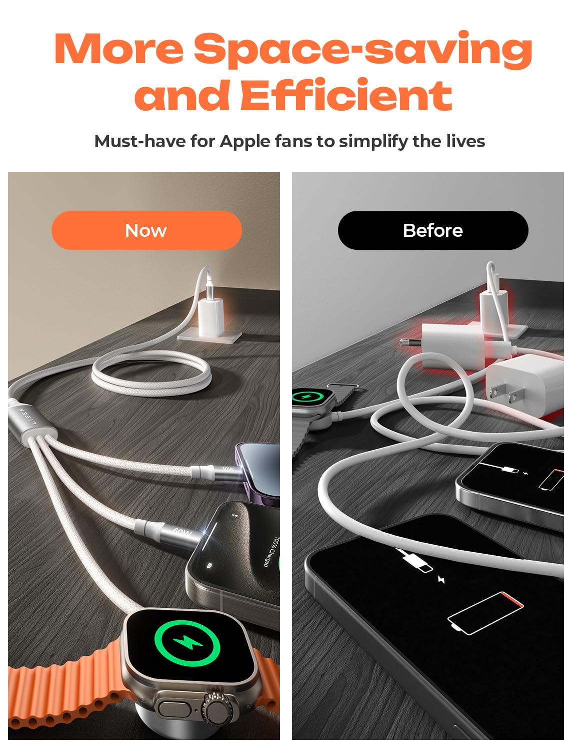 Foto 4 pulgar | Cargador Lisen Usb C 3 En 1 Para Apple Watch Y Iphone 15/14/13/12 - Venta Internacional.