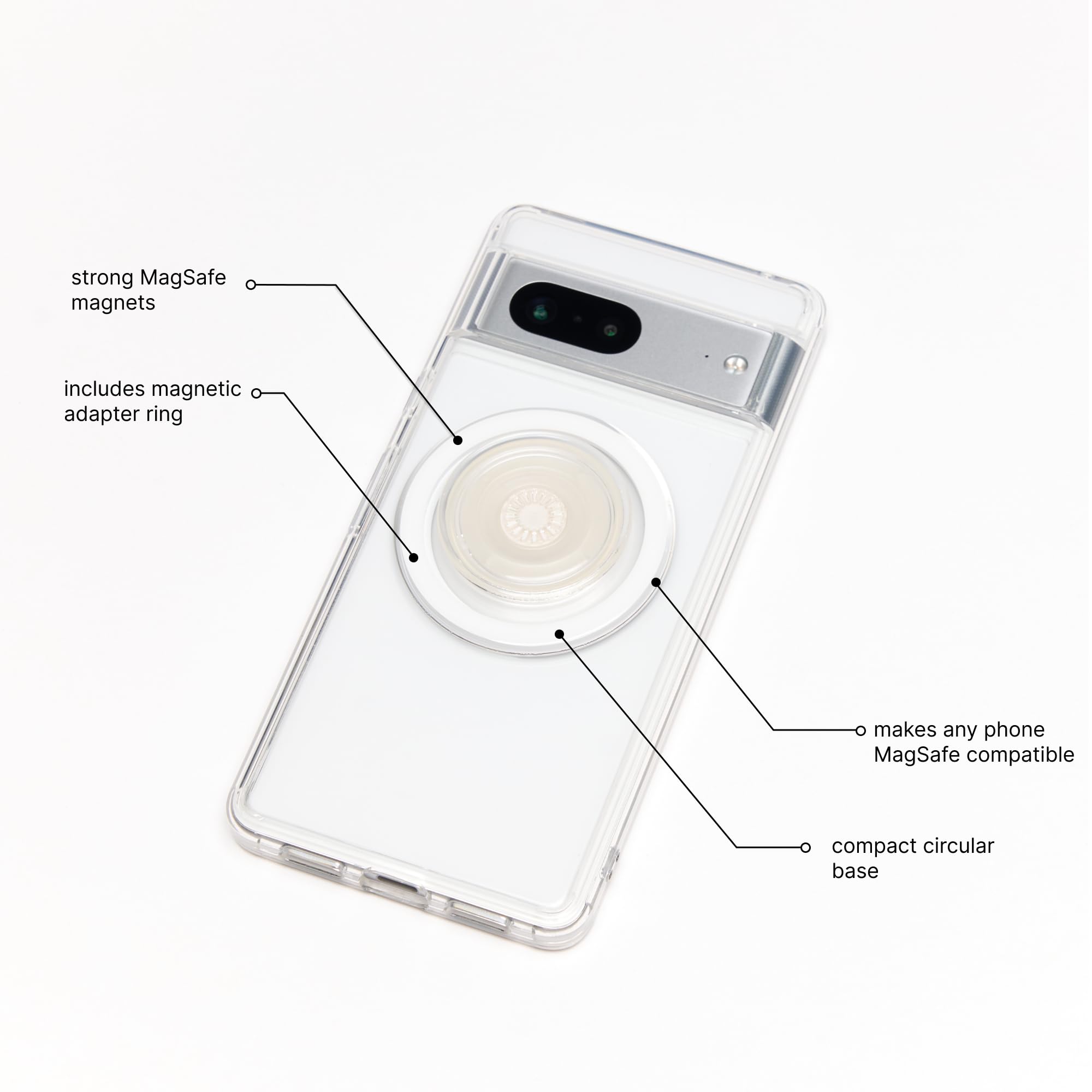 Foto 3 pulgar | Phone Grip Popsockets Compatibles Con Magsafe, Transparentes - Venta Internacional.