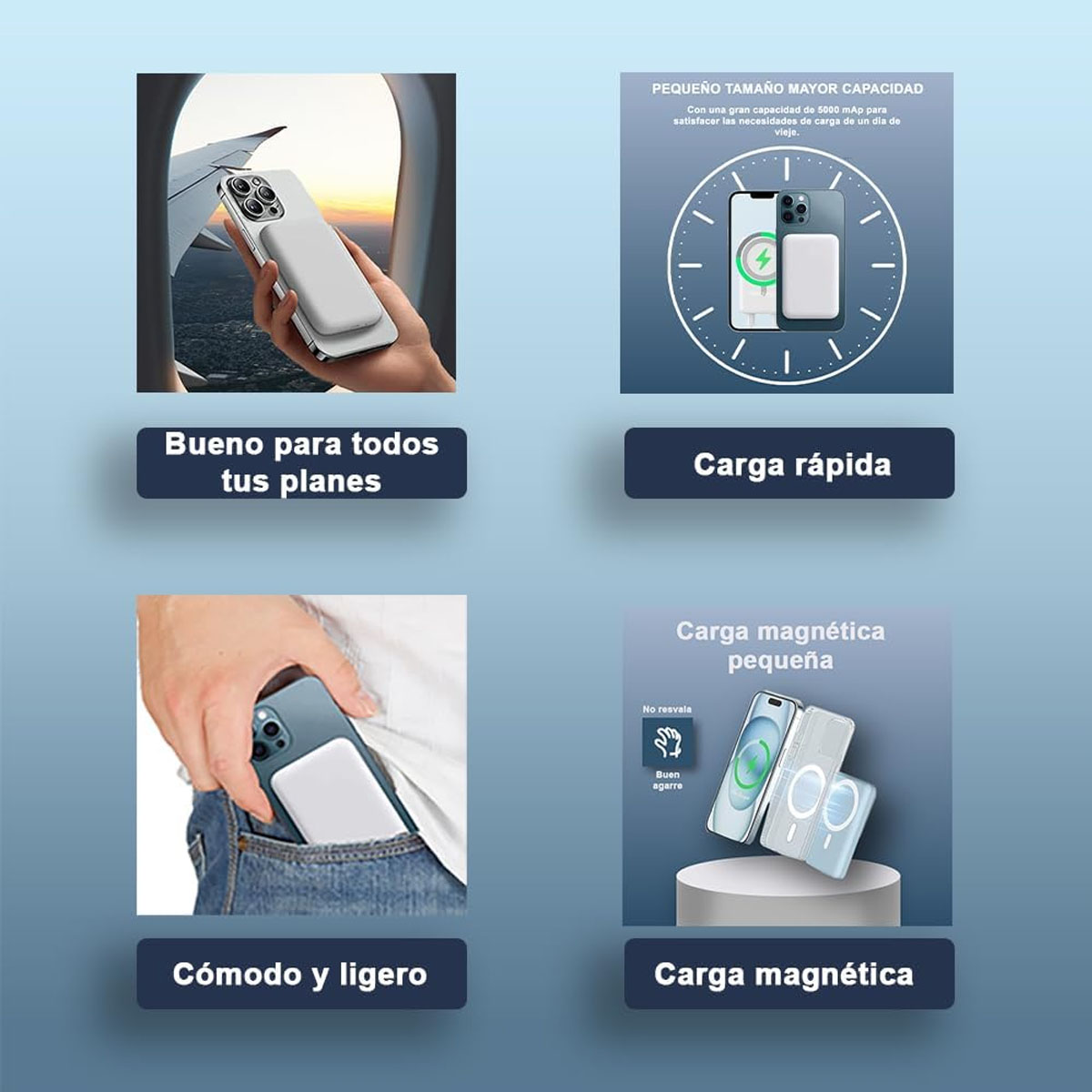 Foto 8 pulgar | Power Bank Magnético Inalámbrico – Compacto, Elegante Y Potente (color Blanco)