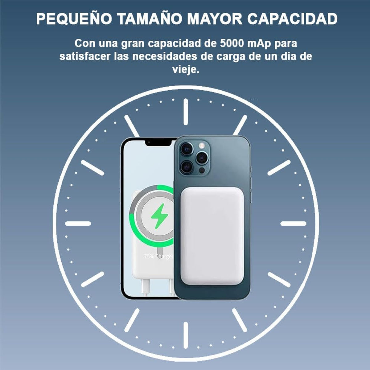 Foto 9 pulgar | Power Bank Magnético Inalámbrico – Compacto, Elegante Y Potente (color Blanco)