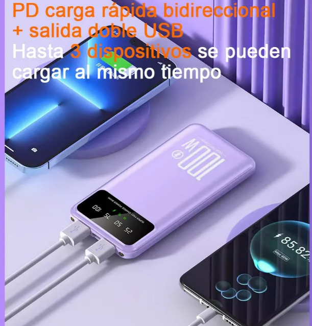 Foto 4 pulgar | Xtellar Power Bank Ultra Delgado 20000mah - Carga Súper Rápida Pd100w, Pantalla Led, 2 Entradas Y 4 Salidas