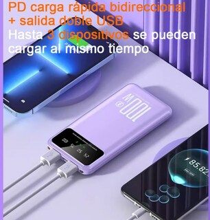 Foto 3 | Xtellar Power Bank Ultra Delgado 20000mah - Carga Súper Rápida Pd100w, Pantalla Led, 2 Entradas Y 4 Salidas